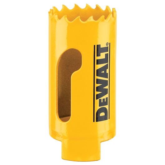 DEWALT hole saw, yellow, for photography. SKUs: DT90306, DT90306-QZ.