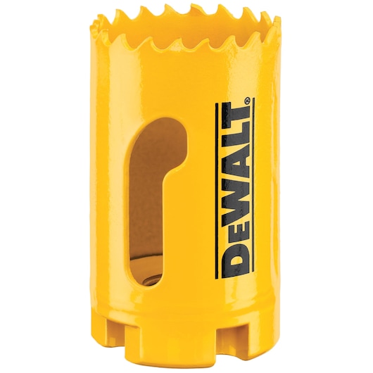 DEWALT hole saw in yellow, SKUs DT90307, DT90307-QZ for photography category.