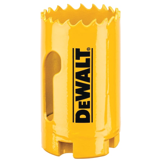 DEWALT hole saw in yellow, product DT90309, DT90309-QZ, photography category.
