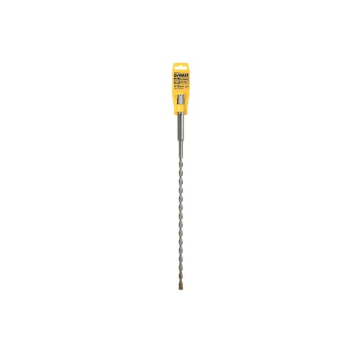 DEWALT DT9401 long spiral masonry drill bit in yellow packaging, used for drilling into hard materials.