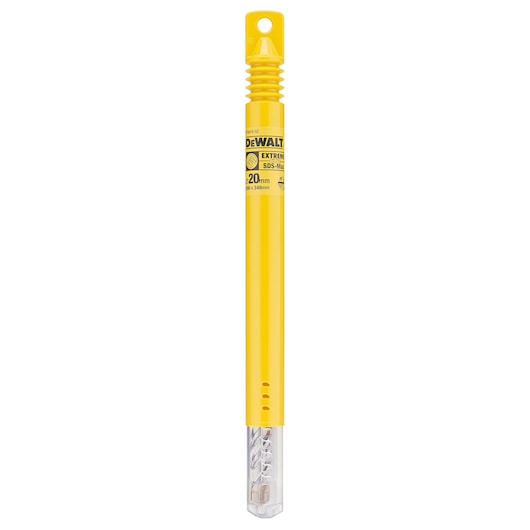 DEWALT DT9416 SDS-Max drill bit in yellow packaging with a transparent cap for protection.