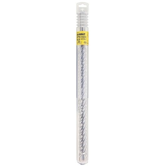 DEWALT DT9435 masonry drill bit in clear plastic packaging, shown vertically with yellow label visible.