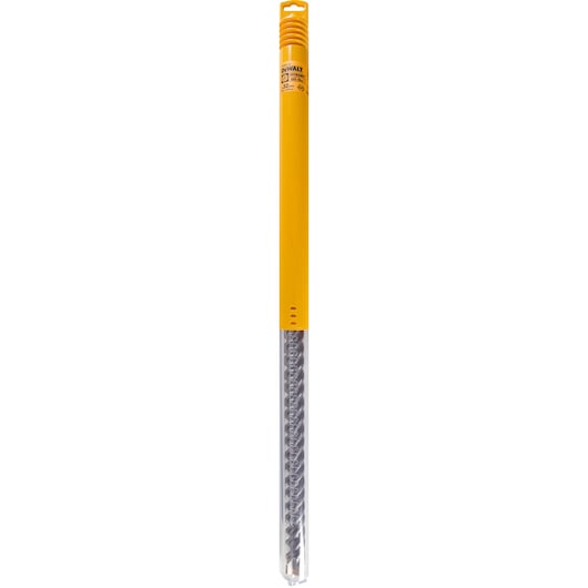 DEWALT DT9436 drill bit in yellow packaging with clear section showing the metal spiral bit inside.