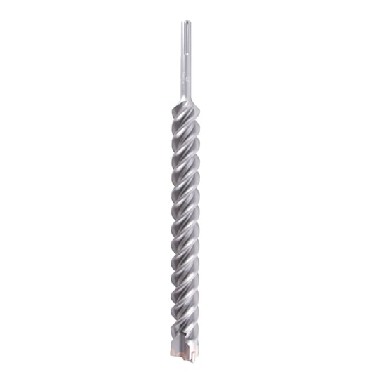 A DEWALT DT9447 silver masonry drill bit with spiral fluting, photographed upright on a white background.