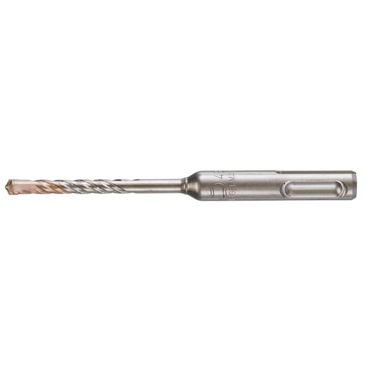 Metal DEWALT SDS drill bit with spiral tip, shown against white background.