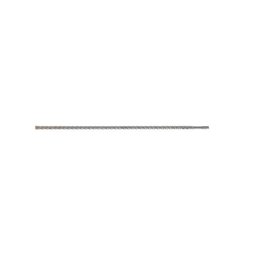Long, spiral DEWALT drill bit for masonry, shown horizontally on a white background.