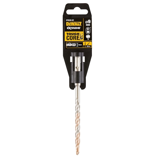 DEWALT DT9536 Extreme Tough Core 9mm drill bit in packaging, suitable for demanding drilling tasks.
