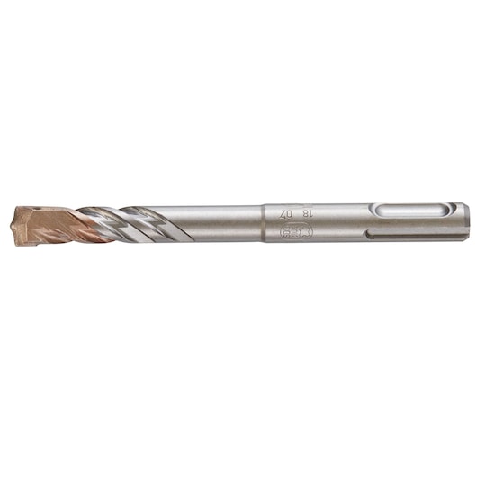 A DEWALT masonry drill bit with metal flutes and carbide tip, shown against a white background.