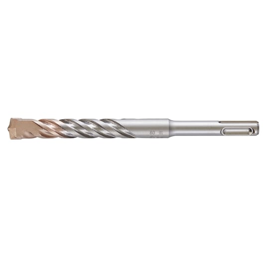 DEWALT DT9566 SDS drill bit for masonry, silver and bronze, spiral design, shown against a white background.