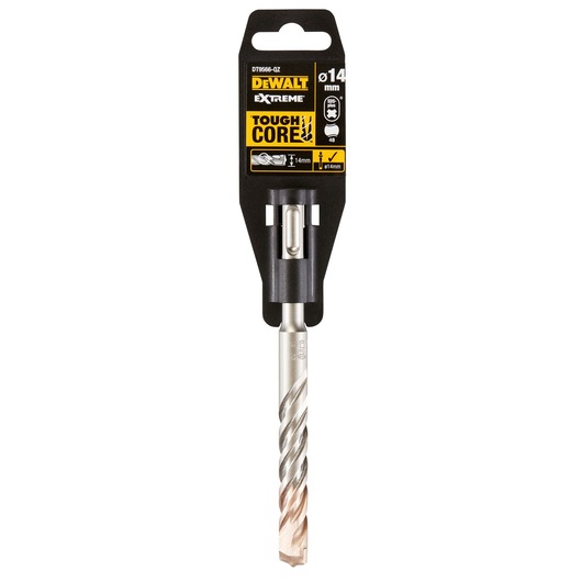 DEWALT DT9566 Tough Core Extreme SDS drill bit, 14mm diameter, shown in retail packaging.