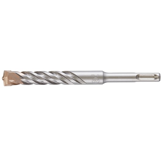 A silver DEWALT SDS drill bit with spiral fluting, shown against a white background.