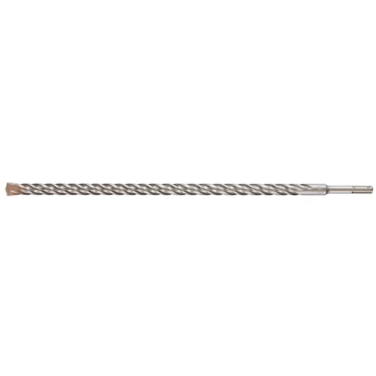 A DEWALT DT9582 metal drill bit with spiral fluting, used for heavy-duty drilling in masonry and concrete surfaces.