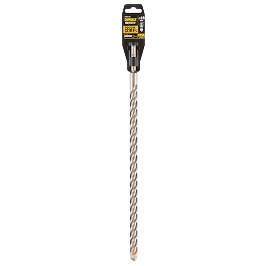DEWALT DT9590 long masonry drill bit with spiral design and labeled packaging.