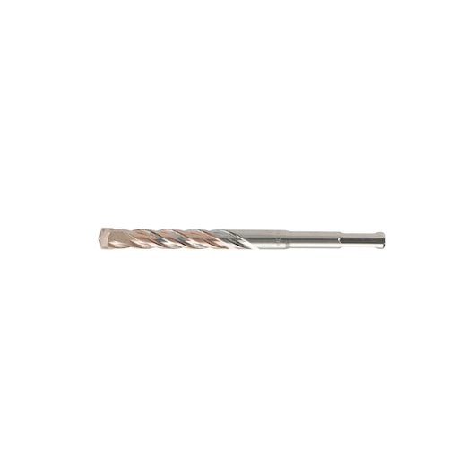 Single metal DEWALT drill bit with spiraled flutes for masonry or concrete drilling, shown against a white background.