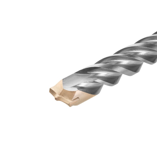 Close-up of a DEWALT DT9599 metal drill bit with a spiral design and carbide tip.