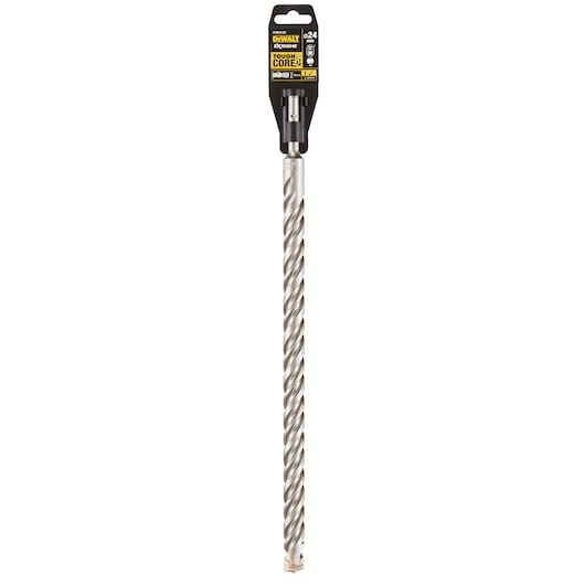 DEWALT DT9610 hammer drill bit with spiral fluting, packaged, suitable for masonry and concrete drilling.