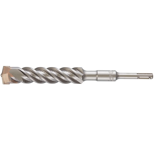 Metal DEWALT drill bit with spiral flutes and SDS shank, designed for masonry and concrete drilling.