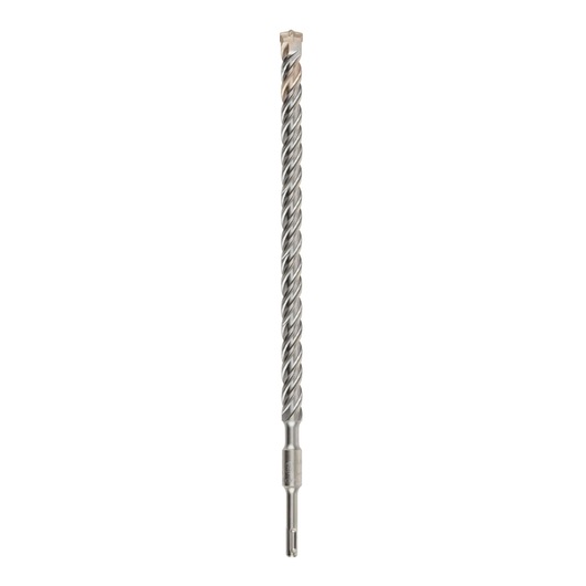 Long spiral SDS drill bit for heavy-duty drilling in concrete and masonry surfaces, shown upright on white background.