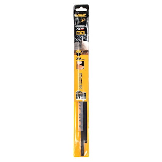 DEWALT DT99592 saw blade in yellow packaging, 295mm length, XR FlexVolt, suitable for metal cutting.