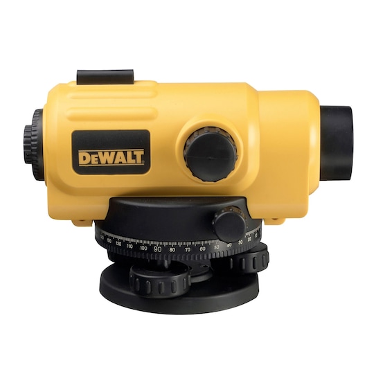 DEWALT DW096PK yellow automatic level for precise measurements, used in construction and surveying.