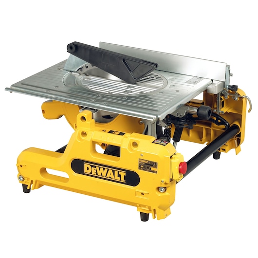 DEWALT photography category tool DW743N, DW743 showing yellow base and metal cutting platform.