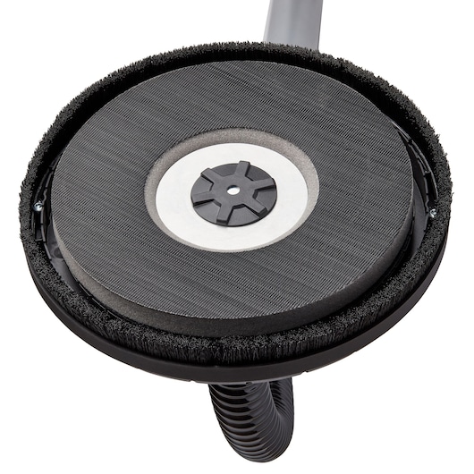 DEWALT DWE7800, DWE7800-QS photography tool detail, round sanding pad and brush close-up view.