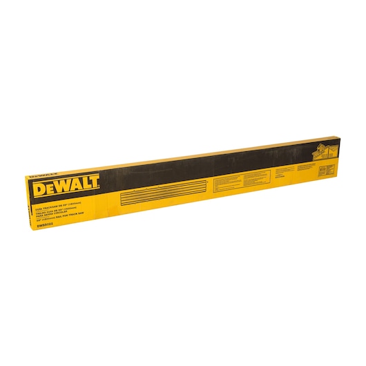 DEWALT DWS5022 guide rail for track saw in yellow and black packaging, 1500mm length.