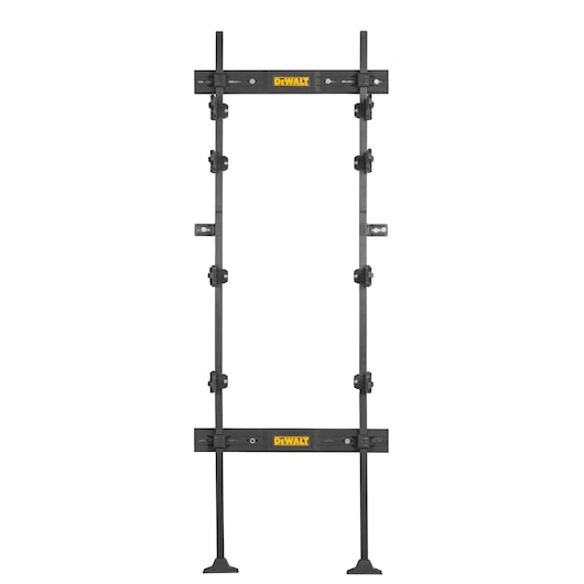 DEWALT adjustable metal frame for photography set-up, upright with clamps and branded yellow logo.