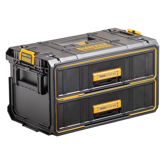 DEWALT ToughSystem 2.0 photography drawer box, SKUs DWST83529-1, DWST83529, black/yellow design.