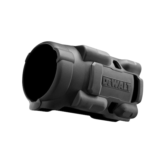 A black DEWALT branded protective cover designed for photography equipment, made from durable molded material with a rugged texture.