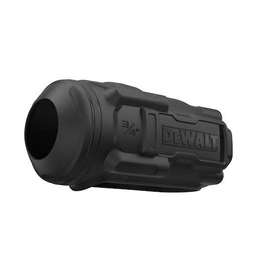 Black DEWALT 3/4 inch tool attachment with rugged design, logo clearly visible on the side.